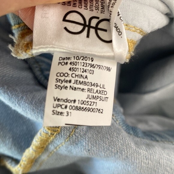 Ella Moss Belted Denim Short Sleeve Cropped Wide Leg Jumpsuit Relaxed Fit - Picture 11 of 16